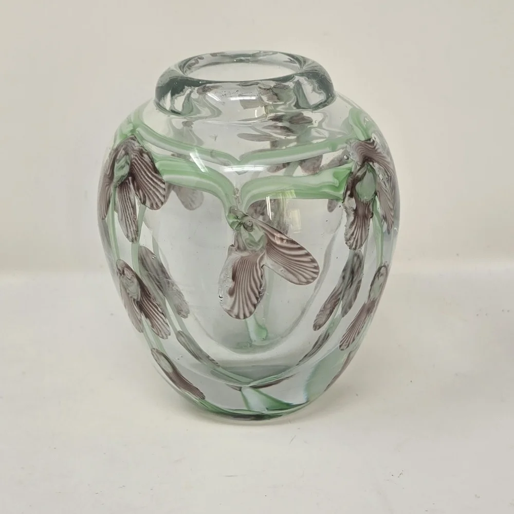Vtg handblown glass cabinet vase lundberg studio “Daniel Salazar” style unmarked